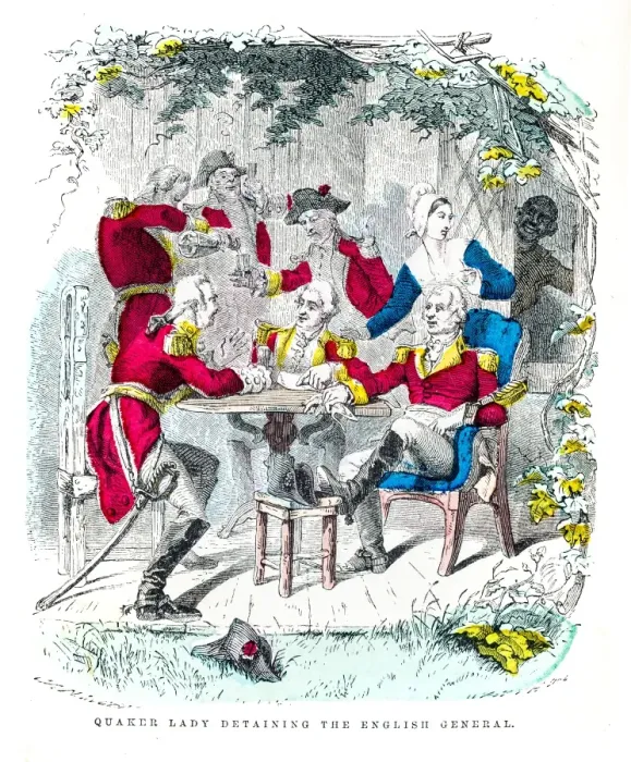 Framed Print : Washington and the quaker ladykengraving 1859