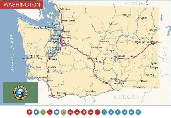 Washington State Map - USA
