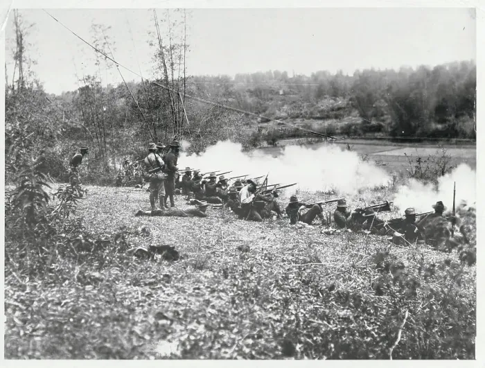 Framed Print : Washington Volunteers Firing Their Weaponry Framed Print : Washington Volunteers Firing Their Weaponry