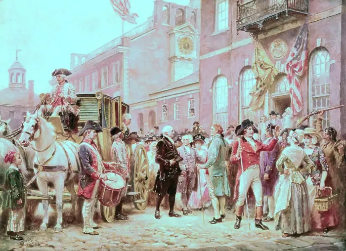 Framed Print : Washington's Inauguration at Philadelphia Framed Print : Washington's Inauguration at Philadelphia