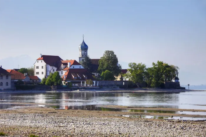 Framed Print : Wasserburg on Lake Constance, view from Malerwinkel, painters viewpoint, Swabia, Bavaria, Germany, Europe, PublicGround