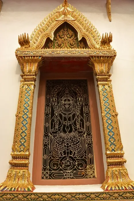 Framed Print : Wat Chanasongkhram window Framed Print : Wat Chanasongkhram window
