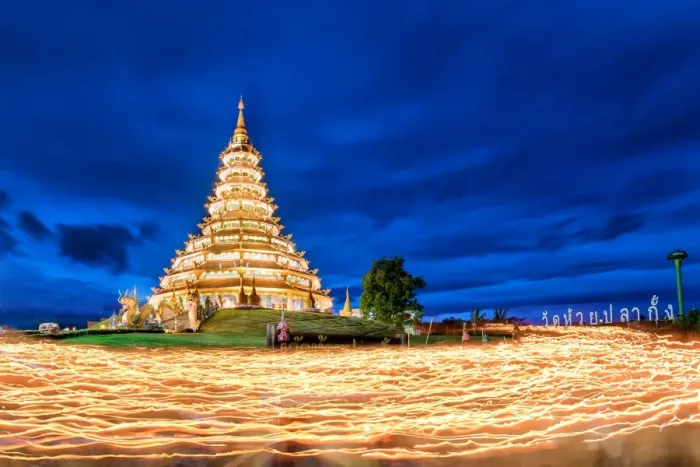 Framed Print : Wat Huay Pla Kang Thailand Candle lit Festival Framed Print : Wat Huay Pla Kang Thailand Candle lit Festival