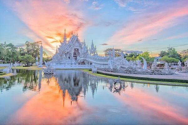 Wat Rong Khun or white temple in Chiang Rai, Thailand