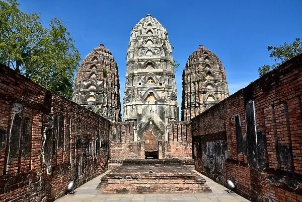 Wat Si Sawai UNESCO temple Sukhothai Thailand, Asia