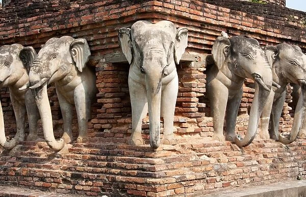 Wat Sorasak Elephant Head Temple Sukhothai