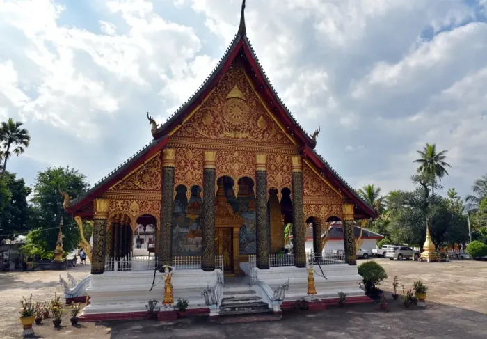 Framed Print : Wat That temple at luang prabang Laos Asia Framed Print : Wat That temple at luang prabang Laos Asia