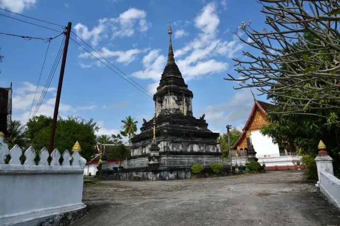 Framed Print : Wat That temple at luang prabang Laos Asia Framed Print : Wat That temple at luang prabang Laos Asia