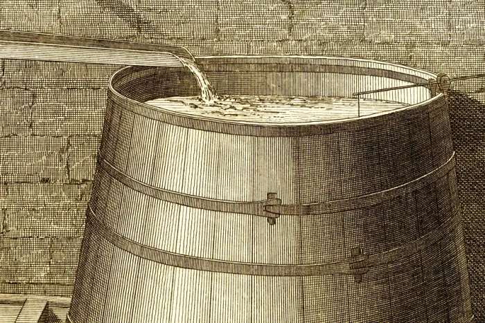 Framed Print : Water barrel 18 century technical engraving Framed Print : Water barrel 18 century technical engraving