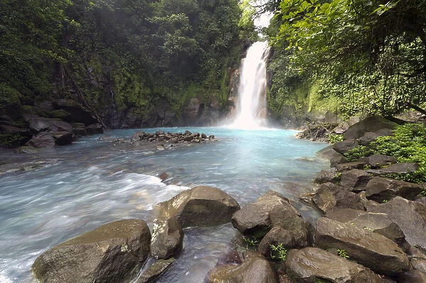 Water fall at the Rio Celeste, Tenorio National Park, Guanacaste, Costa Rica, Central America