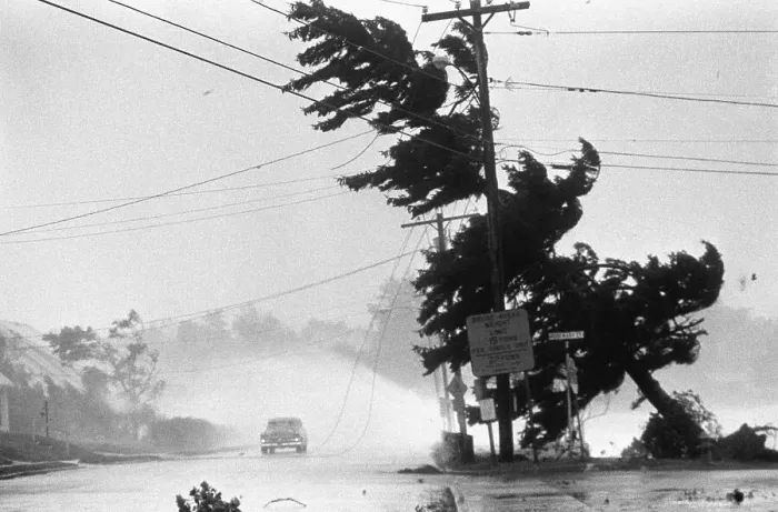 Framed Print : Water Falls / Car Stopped / Down Power Lines Framed Print : Water Falls / Car Stopped / Down Power Lines