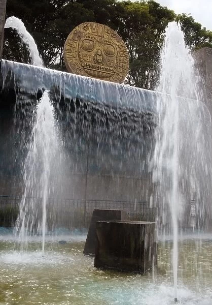 Water in fountain & sculpture, Cusco, Peru