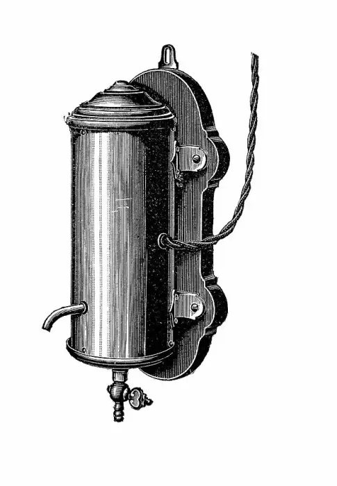 Framed Print : Water heater, Electric apparatus for heating water of the public electricity company, Berlin, Germany, Industrial product from the year 1880, Historic, digitally restored reproduction of an original from the 19th century, exact original date unknown Framed Print : Water heater, Electric apparatus for heating water of the public electricity company, Berlin, Germany, Industrial product from the year 1880, Historic, digitally restored reproduction of an original from the 19th century, exact original date unknown