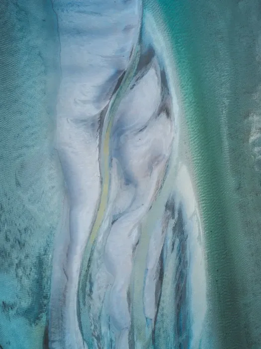 Framed Print : Water patterns shot by drone, United Kingdom Framed Print : Water patterns shot by drone, United Kingdom