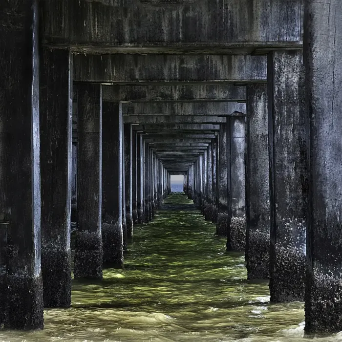 Framed Print : Water under pier Framed Print : Water under pier
