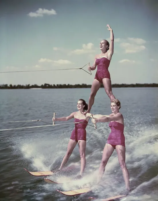 Framed Print : Water Skiing Act at Cypress Gardens Framed Print : Water Skiing Act at Cypress Gardens