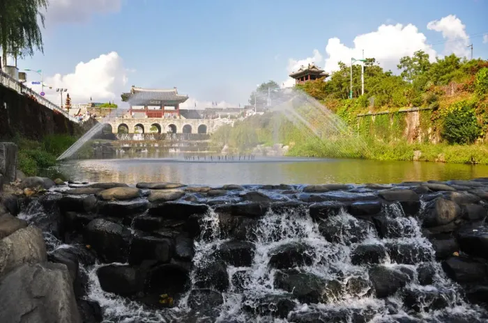 Framed Print : Water stream in Hwaseong fortress Framed Print : Water stream in Hwaseong fortress