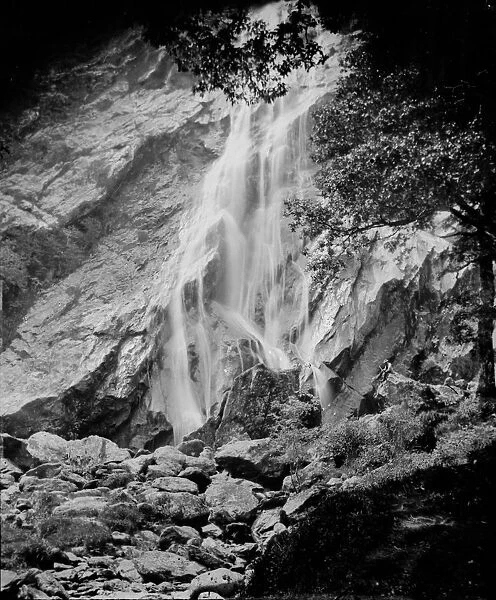Waterfall. 1858: Powerscroft waterfall, Ireland