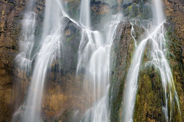 Waterfall in autumn, Plitvice Lakes National Park, Croatia, Europe