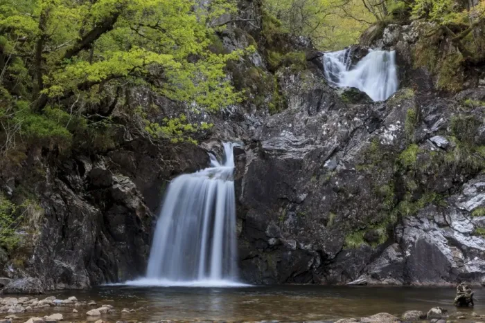 Framed Print : Waterfall in a forest, Drumnadrochit, Scotland, United Kingdom