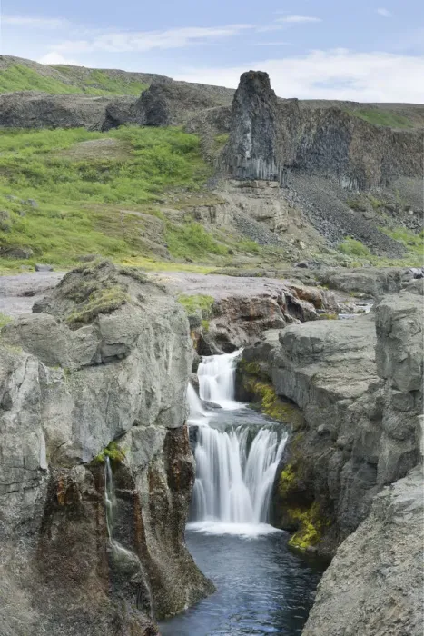 Framed Print : Waterfall of the Joekulsa a Fjoellum river, Holmatungur, Joekulsargljufur National Park, Iceland, Europe