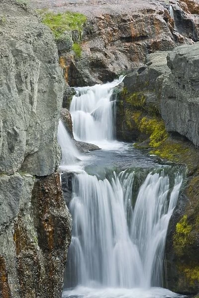 Waterfall of the Joekulsa a Fjoellum river, Holmatungur, Joekulsargljufur National Park, Iceland, Europe