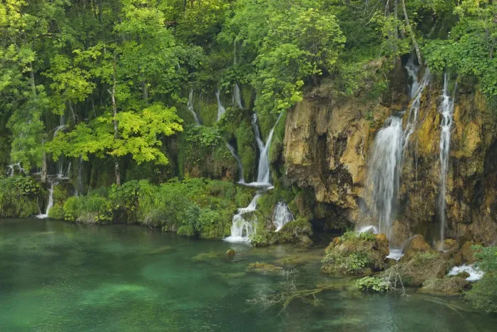 Framed Print : Waterfall, Plitvice Lakes National Park, Plitvice Jezera, Lika-Senj, Croatia