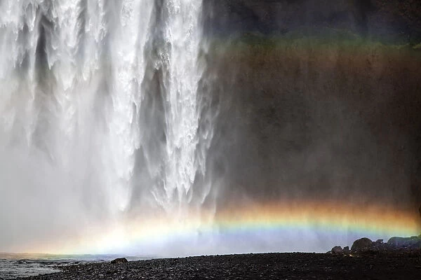Waterfall with a rainbow, Skogafoss, Iceland