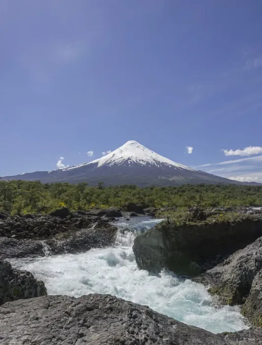 Framed Print : Waterfall of the Rio Petrohue and the Osorno volcano, Parc Nacional Vicente Perez Ros, Puerto Varas, Los Lagos Region, Chile Framed Print : Waterfall of the Rio Petrohue and the Osorno volcano, Parc Nacional Vicente Perez Ros, Puerto Varas, Los Lagos Region, Chile