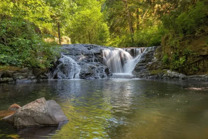 Framed Print : Waterfall along Sweet Creek Hiking Trail Framed Print : Waterfall along Sweet Creek Hiking Trail