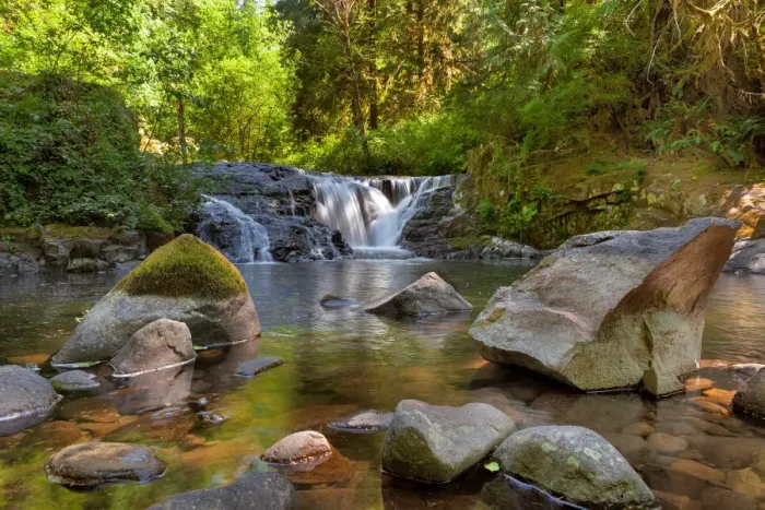 Framed Print : Waterfall at Sweet Creek in Oregon Framed Print : Waterfall at Sweet Creek in Oregon