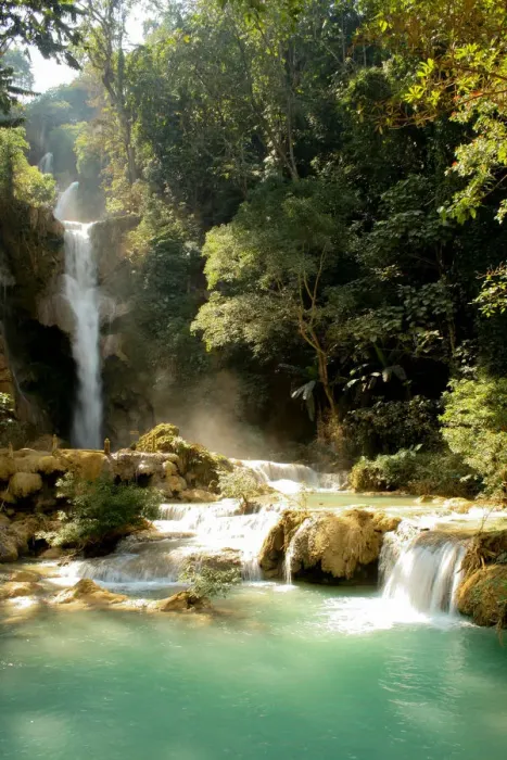 Framed Print : The waterfall Tad Kuang Si in Laos, Luang Prabang