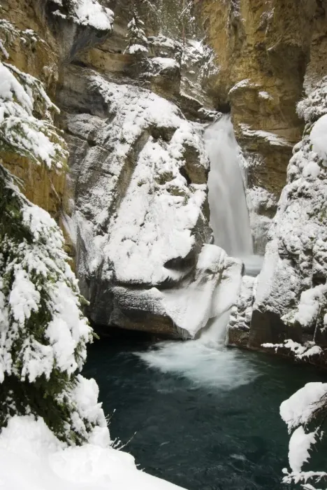 Framed Print : Waterfall in winter, Johnston Canyon, Banff National Park, Alberta, Canada Framed Print : Waterfall in winter, Johnston Canyon, Banff National Park, Alberta, Canada