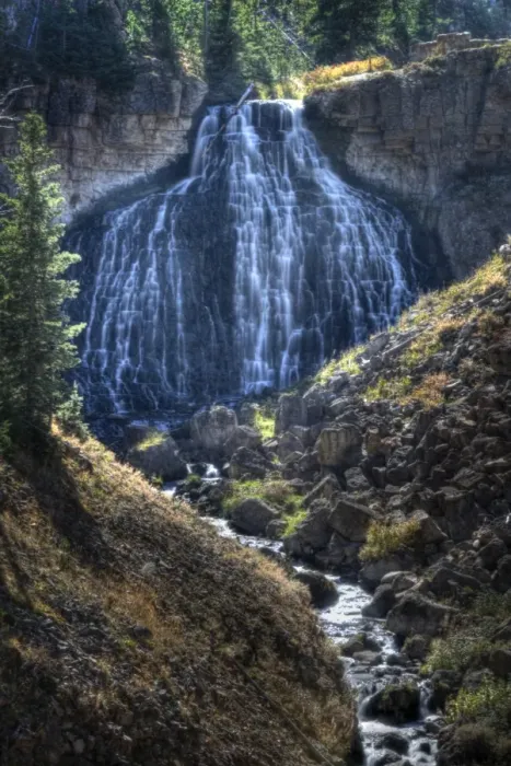 Framed Print : Waterfall, Yellowstone National Park Framed Print : Waterfall, Yellowstone National Park