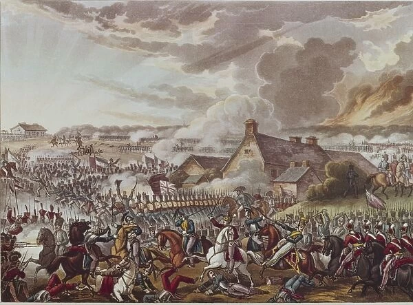Waterloo. British and French soldiers fighting during the Battle of Waterloo
