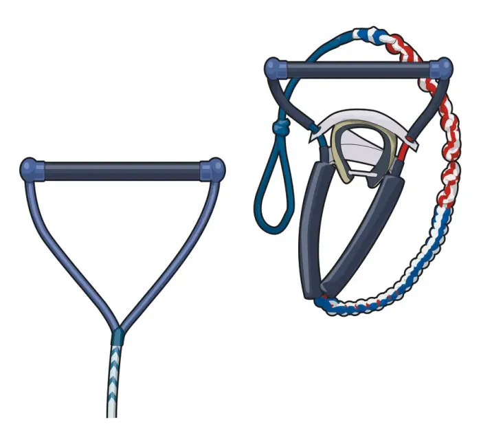 Framed Print : Waterskiing gear, towlines and grip