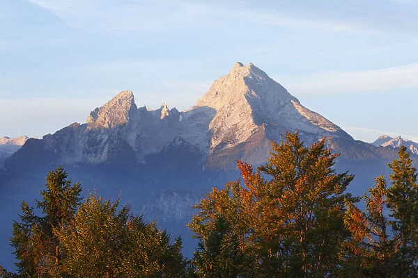 Watzmann mountain, in the morning, view from Kneifelspitze mountain near Berchtesgaden, Berchtesgaden Alps, Berchtesgadener Land district, Upper Bavaria, Germany, Europe
