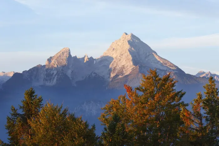 Framed Print : Watzmann mountain, in the morning, view from Kneifelspitze mountain near Berchtesgaden, Berchtesgaden Alps, Berchtesgadener Land district, Upper Bavaria, Germany, Europe