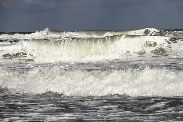 Waves on the beach, Henne beach, West Jutland, Denmark, Europe