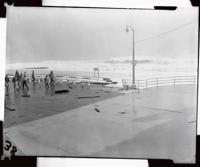 Framed Print : Waves Crashing Onto Boardwalk Framed Print : Waves Crashing Onto Boardwalk