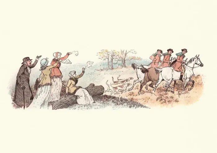 Framed Print : Waving farewell to the hunt, 19th Century Framed Print : Waving farewell to the hunt, 19th Century