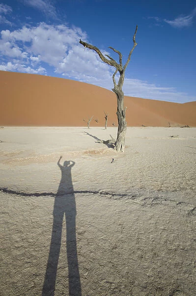 Waving shadow on scenic landscape at Deadvlei, Namib-Naukluft National Park, Hardap Region, Namibia
