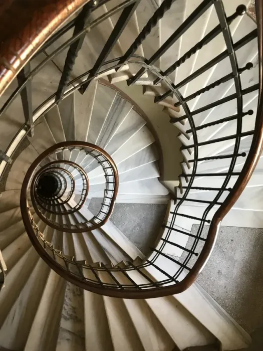 Framed Print : way out. spiral staircase wiev from top / brief code 775068173 Framed Print : way out. spiral staircase wiev from top / brief code 775068173