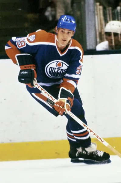 Wayne Gretzky in Action, Edmonton Oilers Print, 1979. Art Prints