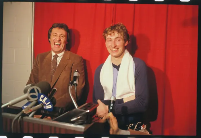 Framed Print : Wayne Gretzky at News Conference Framed Print : Wayne Gretzky at News Conference