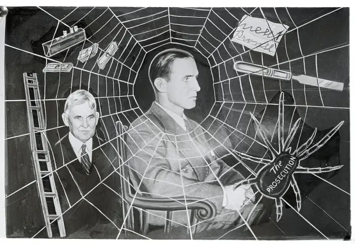 Framed Print : Webbed Depiction of Bruno Hauptmann Situation Framed Print : Webbed Depiction of Bruno Hauptmann Situation