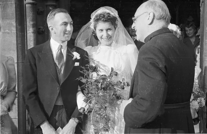 Framed Print : Wedding. 17th January 1948: A Ukrainian immigrant Maria Brozovsky after Framed Print : Wedding. 17th January 1948: A Ukrainian immigrant Maria Brozovsky after