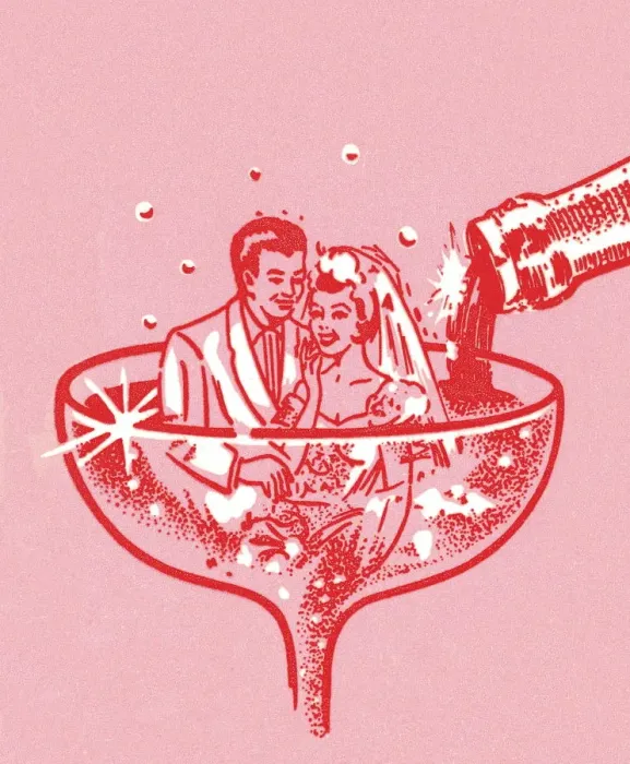 Framed Print : Wedding Couple and Champagne Framed Print : Wedding Couple and Champagne