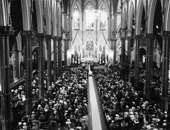 Framed Print : Wedding in Crowded Cathedral Framed Print : Wedding in Crowded Cathedral