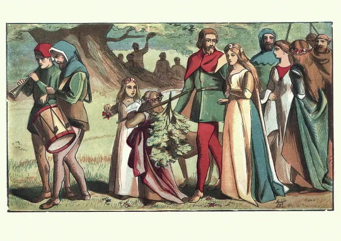Framed Print : Wedding of Robin Hood and Maid Marion, Sherwood Forest Framed Print : Wedding of Robin Hood and Maid Marion, Sherwood Forest